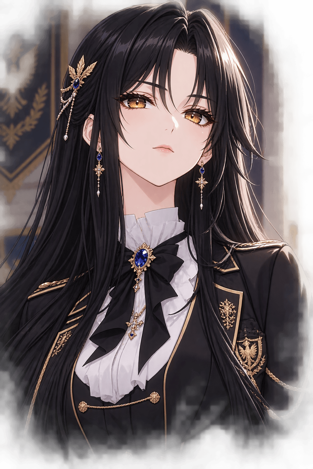 Academy character concept in an embroidered uniform.